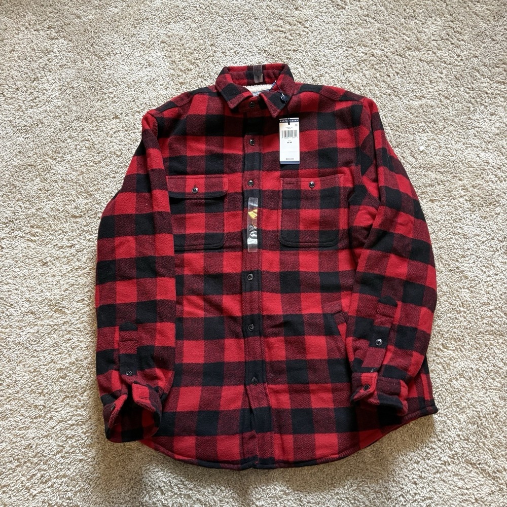 Brand New Polo Ralph Lauren Buffalo Plaid Sherpa Lined Jacket Mens Med